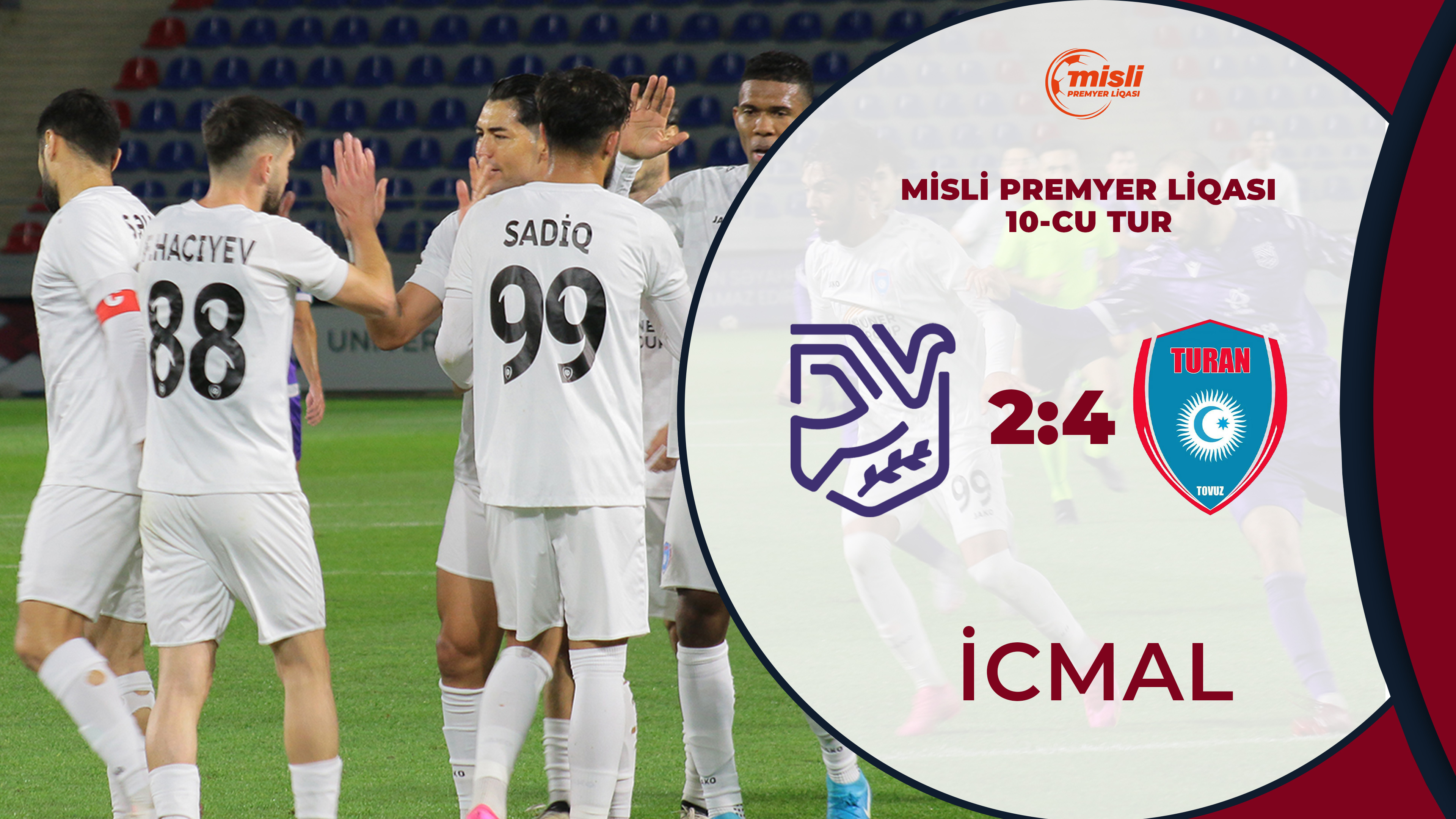 Sumqayıt 2:4 Turan Tovuz | Misli Premyer Liqası, 10-cu tur | İCMAL