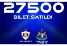 “Qarabağ” – “Nyukasl” matçına 27 500 bilet satılıb