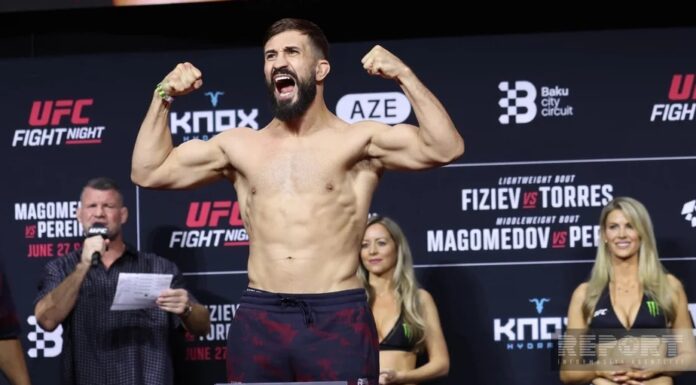 Bakıdakı UFC turnirindən əvvəl döyüşçülər üz-üzə gəliblər