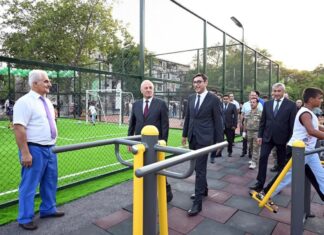 Naftalan, Samux və Mingəçevirdə yeni “Sağlam məhəllə” idman zonaları istifadəyə verilib