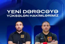 Güləş hakimlərimiz Samil Fəttayev və Nihad Muradov kateqoriyalarını yüksəldiblər