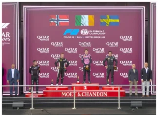 “Formula 2” üzrə Azərbaycan Qran-prisində birinci əsas yarışın qalibi mükafatlandırılıb